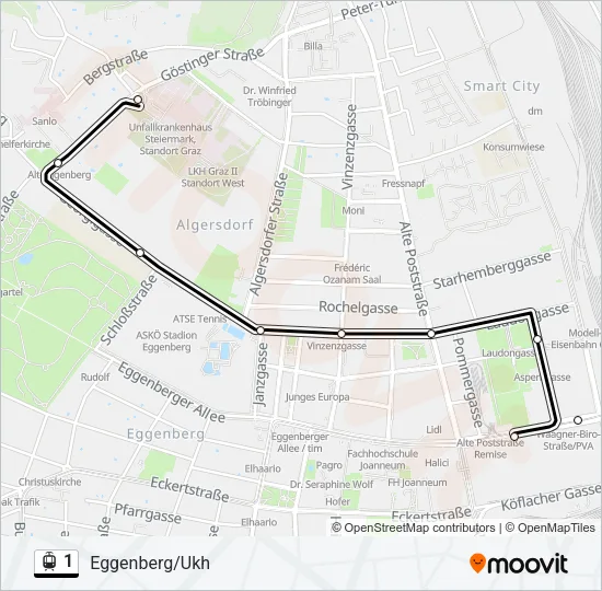1 Light Rail Line Map