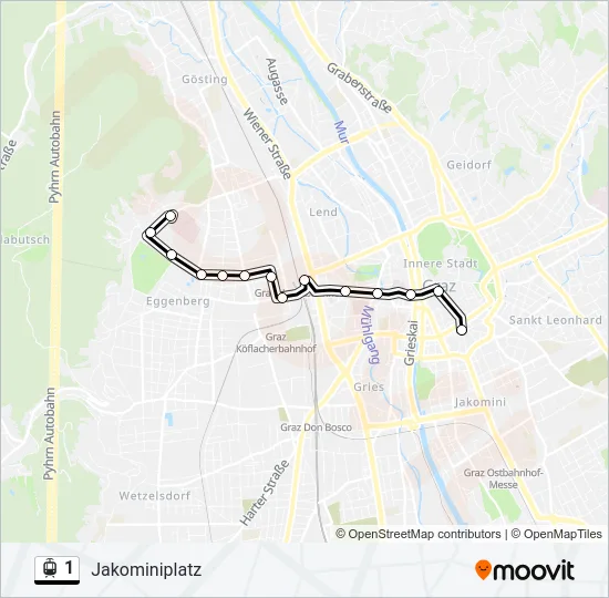 1 Light Rail Line Map