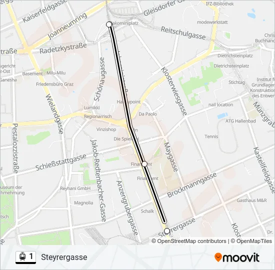 1 Light Rail Line Map
