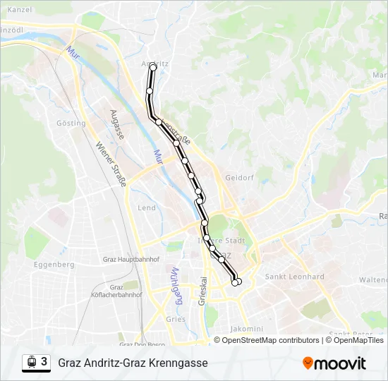 3 Light Rail Line Map