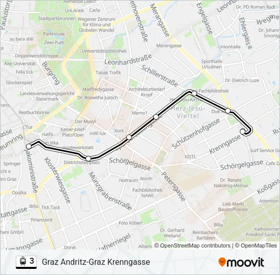 3 Light Rail Line Map