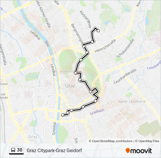30 Bus Line Map