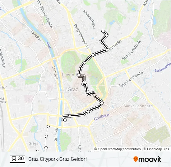 30 Bus Line Map