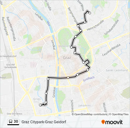 30 Bus Line Map