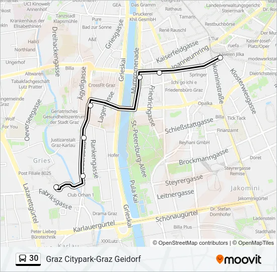 30 Bus Line Map