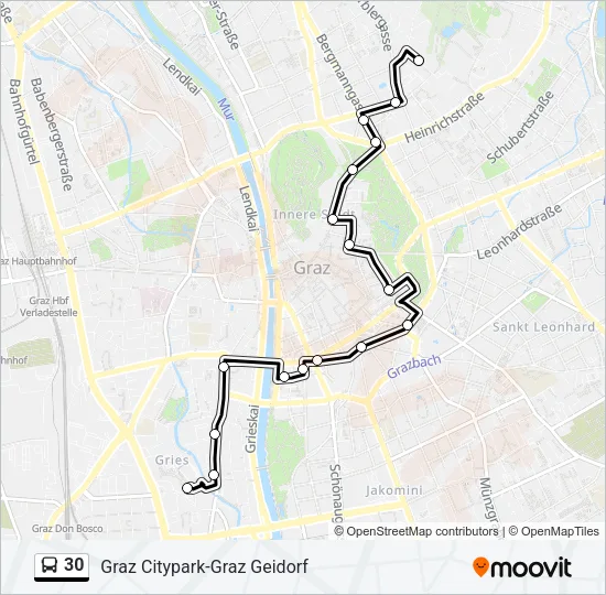 30 Bus Line Map