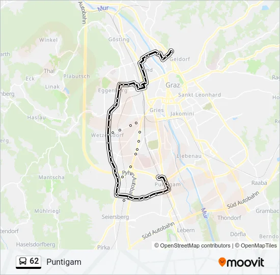 62 Bus Line Map