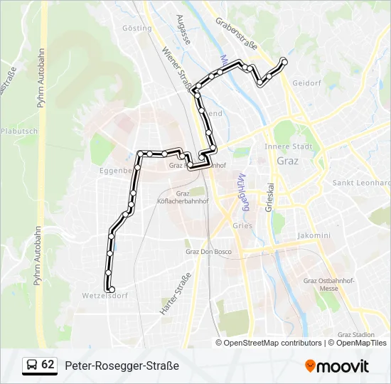 62 Bus Line Map