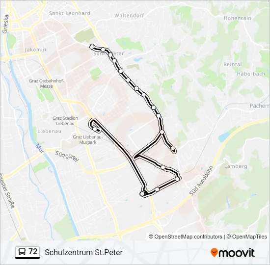 72 Bus Line Map