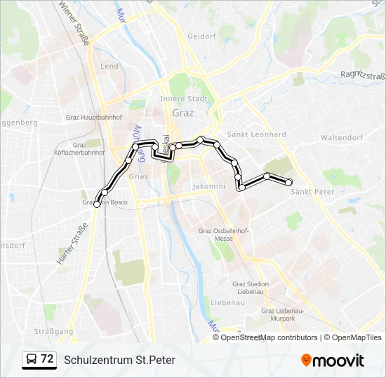 72 Bus Line Map