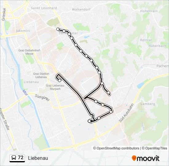 72 Bus Line Map