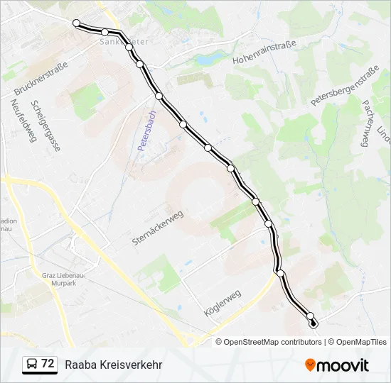 72 Bus Line Map