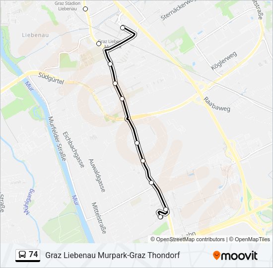 74 Bus Line Map