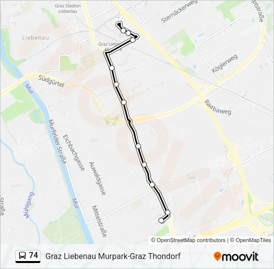 74 Bus Line Map