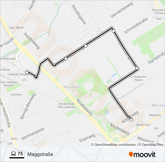 75 Bus Line Map