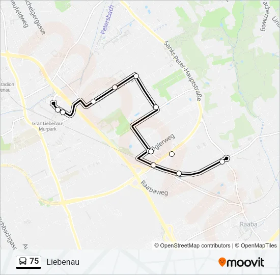 75 Bus Line Map