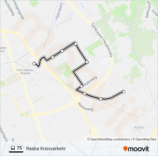 75 Bus Line Map