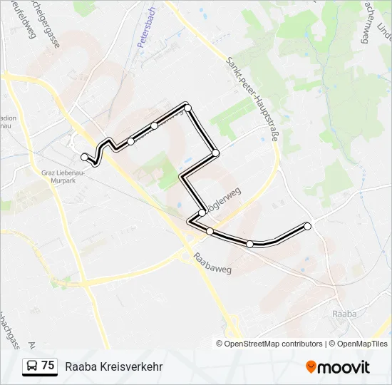75 Bus Line Map