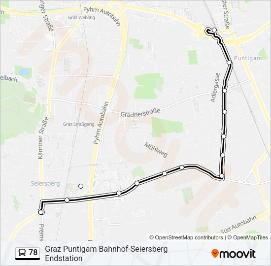 78 Bus Line Map