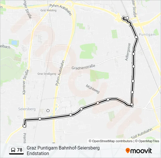 78 Bus Line Map