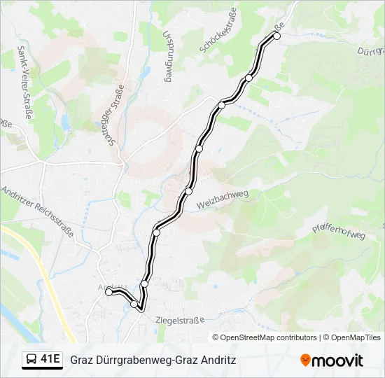 41E Bus Line Map