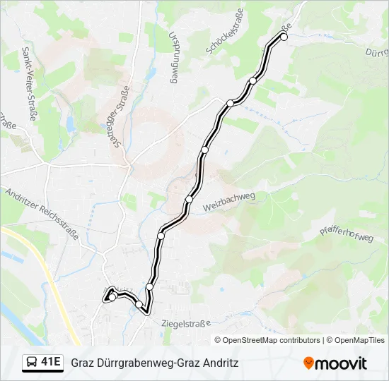 41E Bus Line Map