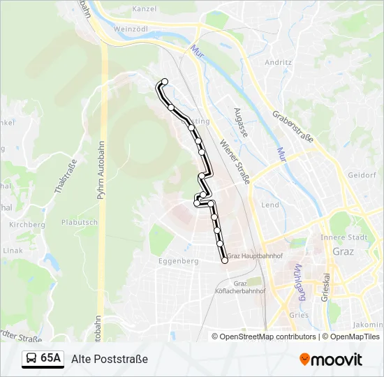 65A Bus Line Map