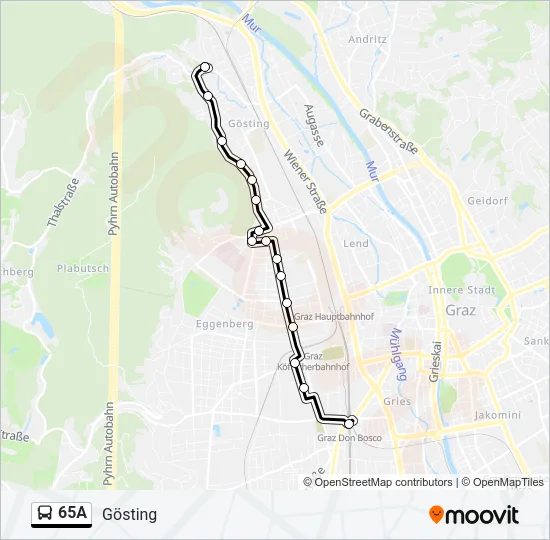 65A Bus Line Map