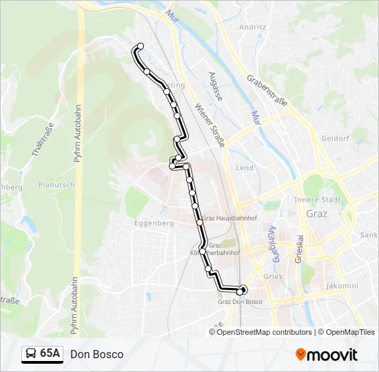 65A Bus Line Map