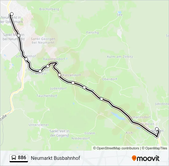 886 Bus Line Map