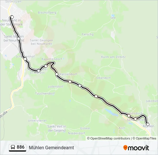 886 Bus Line Map