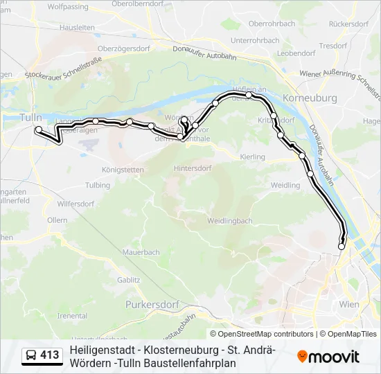 413 Bus Line Map