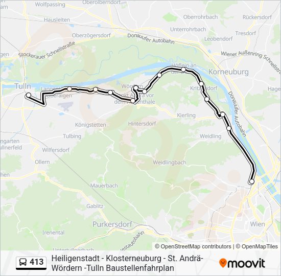 413 Route: Schedules, Stops & Maps - Wien Heiligenstadt (Updated)