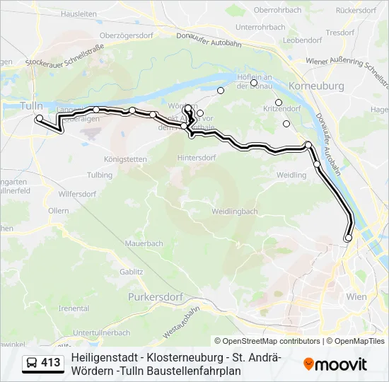413 Bus Line Map