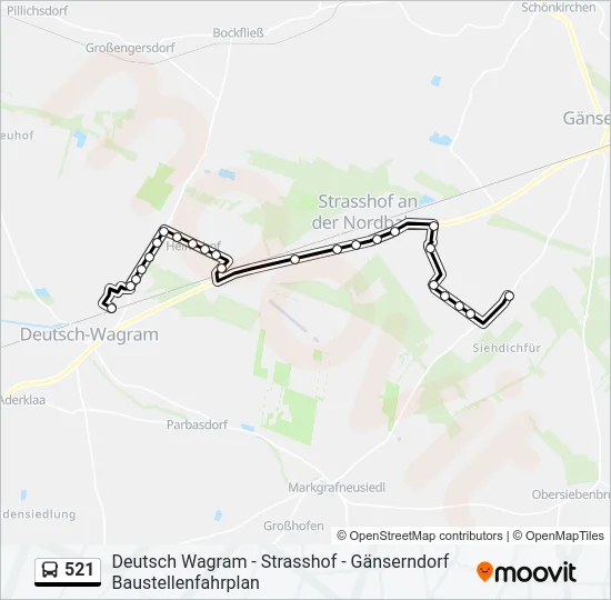 521 Bus Line Map