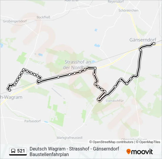 521 Bus Line Map