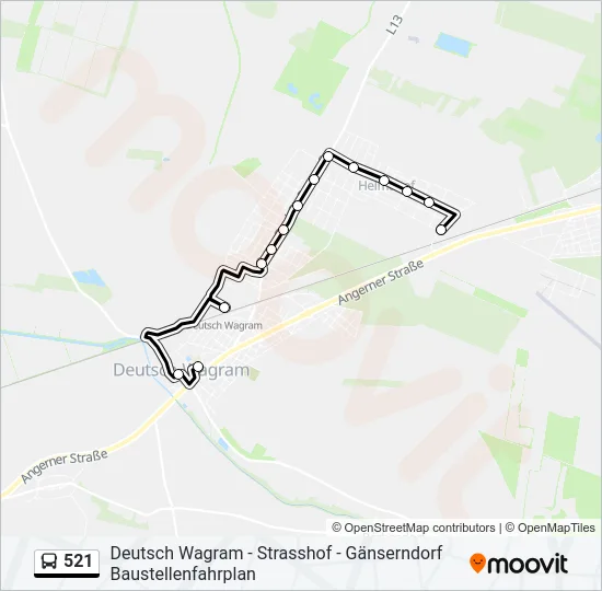 521 Bus Line Map