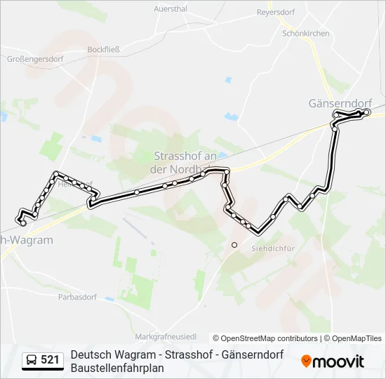 521 Bus Line Map