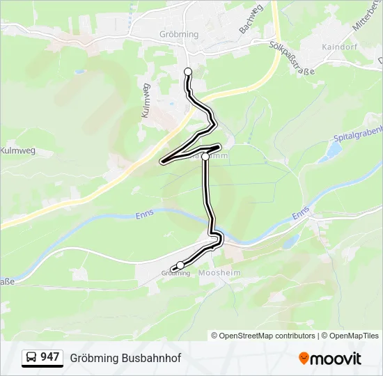 947 Bus Line Map