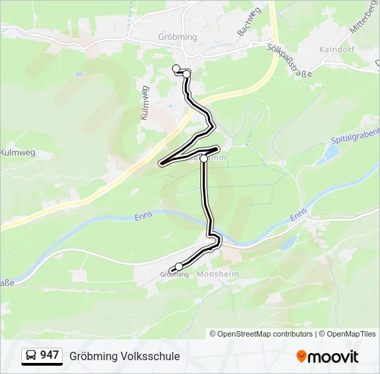 947 Bus Line Map