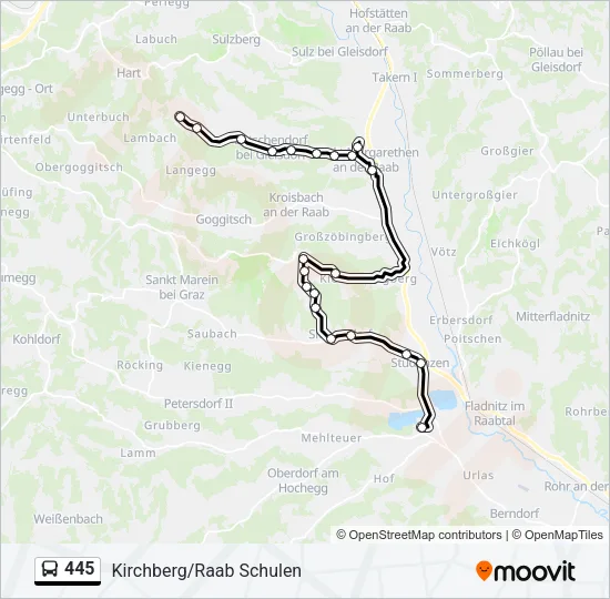 445 Bus Line Map
