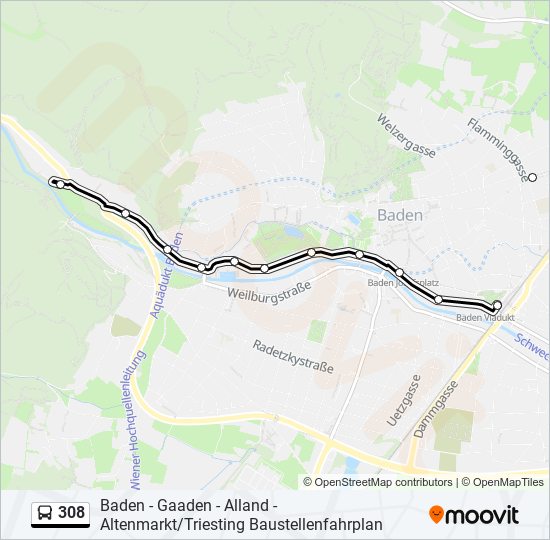 308 Route: Schedules, Stops & Maps - Baden Rauhenstein (Updated)