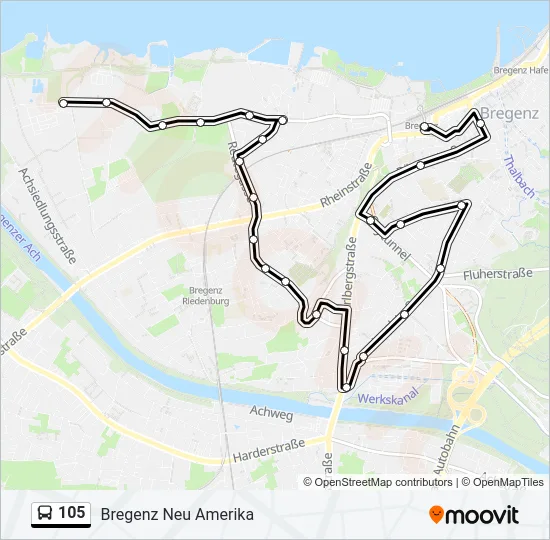 105 Bus Line Map
