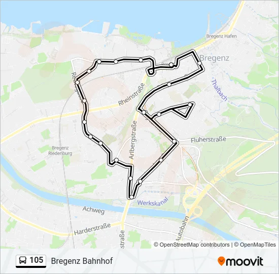 105 Bus Line Map