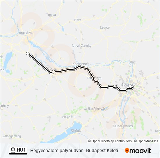 HU1 train Line Map