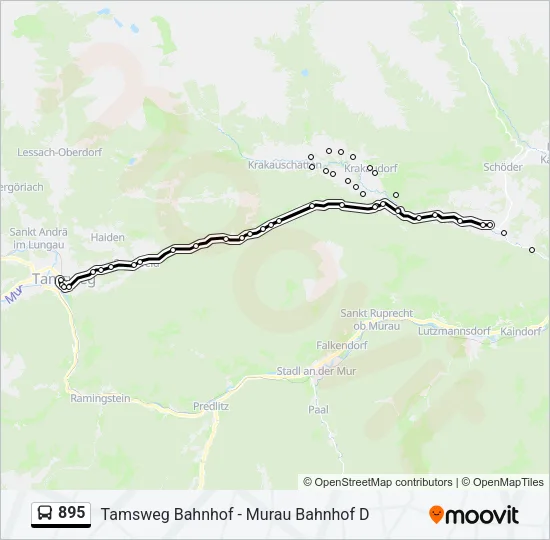 895 Bus Line Map