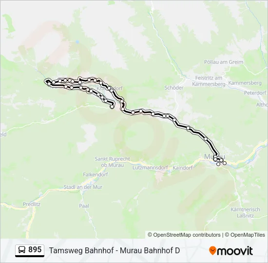 895 Bus Line Map