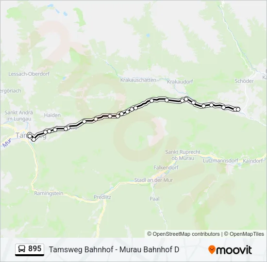895 Bus Line Map