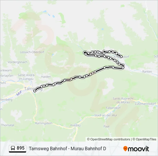 895 Bus Line Map