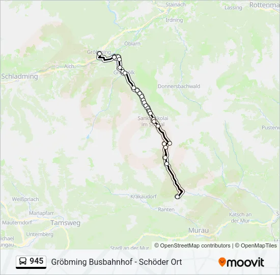 945 Bus Line Map